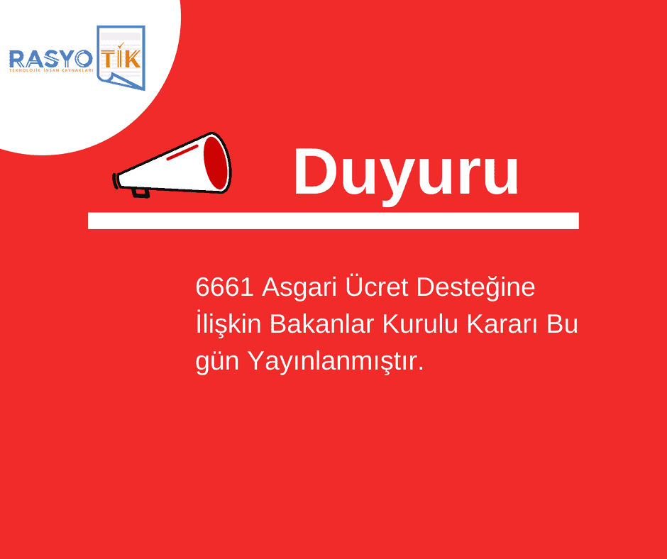 6661 Asgari Ücret Desteği Bakanlar Kurulu Kararı Bugün Yayınlandı! 1 6661 Asgari Ücret Kararı