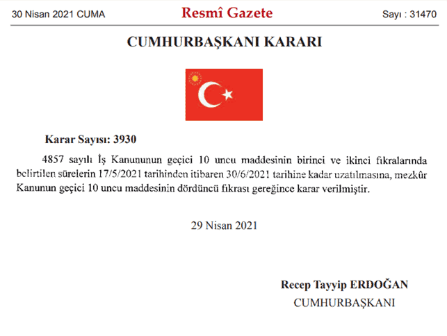 Nakdi Ücret Desteği ve Fesih Yasağı 30 Haziran'a Kadar Uzatıldı 2 fesih yasak uzatma